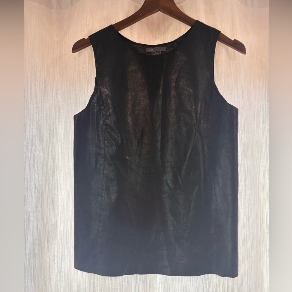 Vince Shimmering Black Tank Top